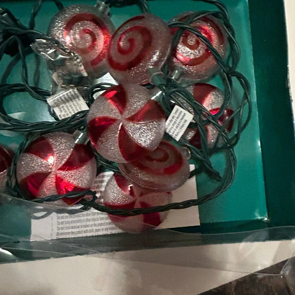 Kurt Adler 10-Light Peppermint Candy Light Set